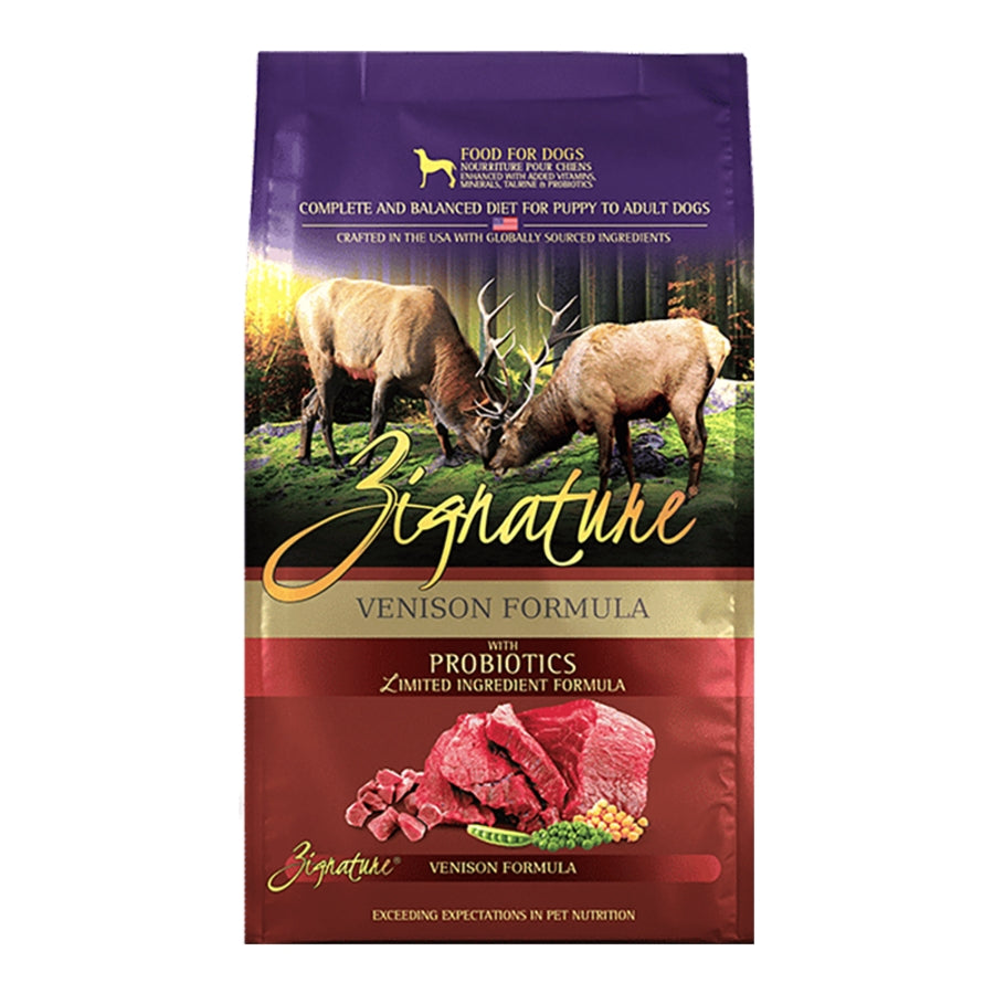 ZIGNATURE DOG ORIGINAL GRAIN FREE VENISON FORMULA WITH PROBIOTICS