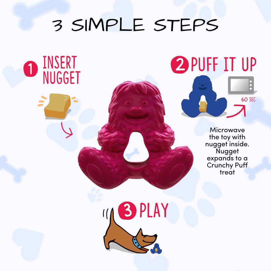 Yeti Dog Chew Puff & Play Treat Dispenser Pink