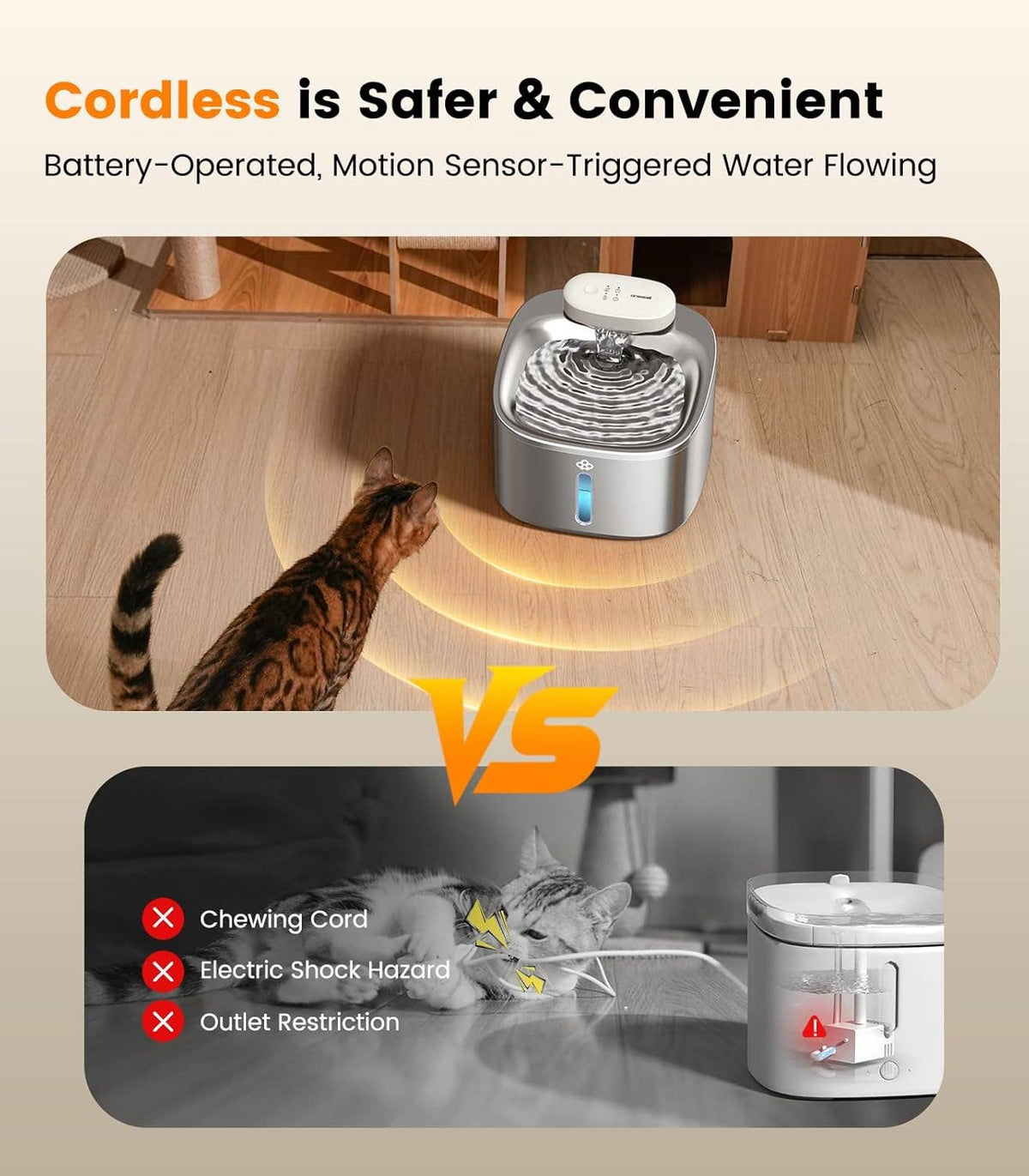 Oneisall 7L Pet Water Fountain with Visual Water Level