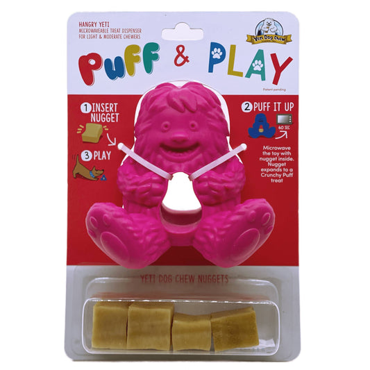 Yeti Dog Chew Puff & Play Treat Dispenser Pink