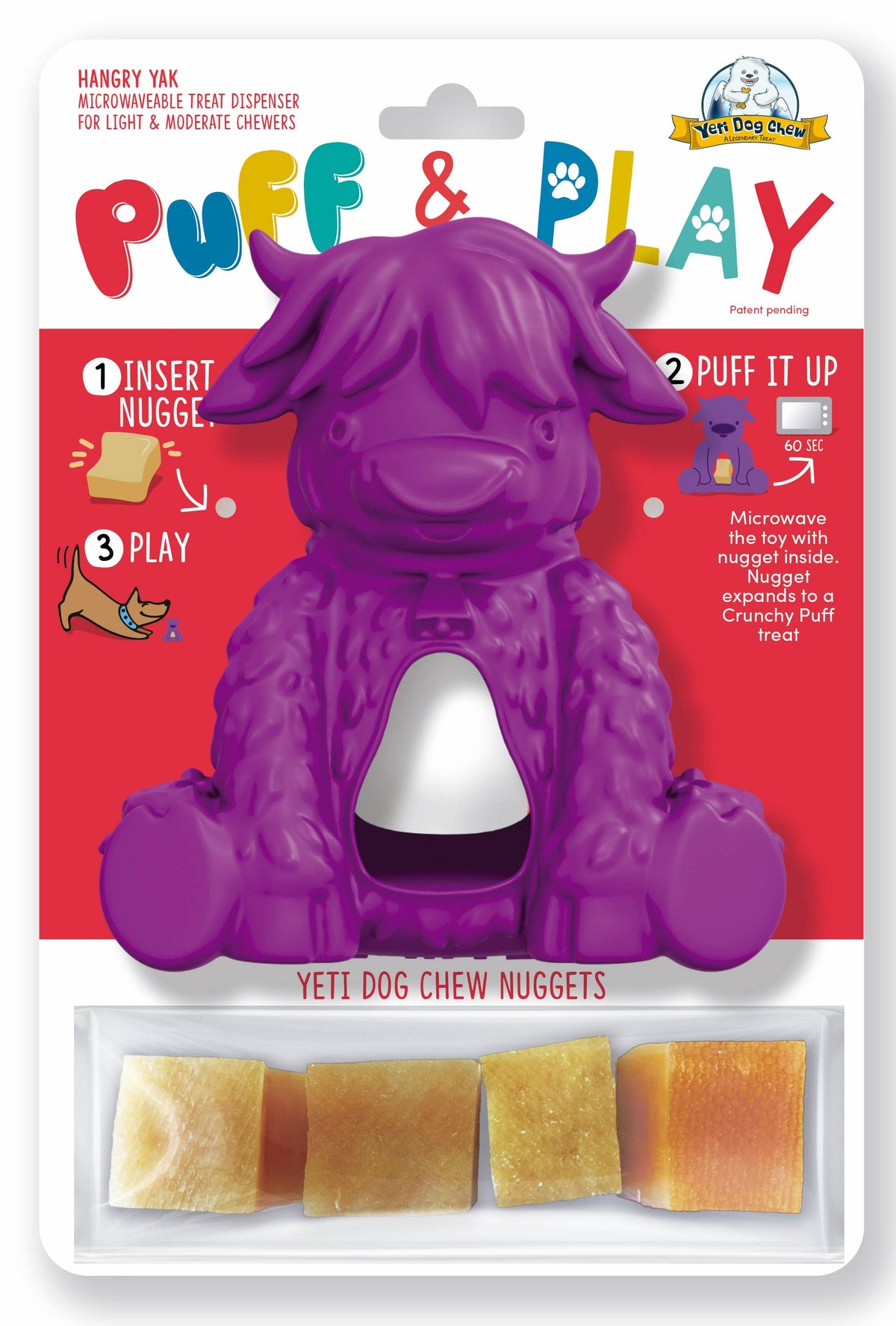Yeti Dog Chew Puff & Play Treat Dispenser Purple
