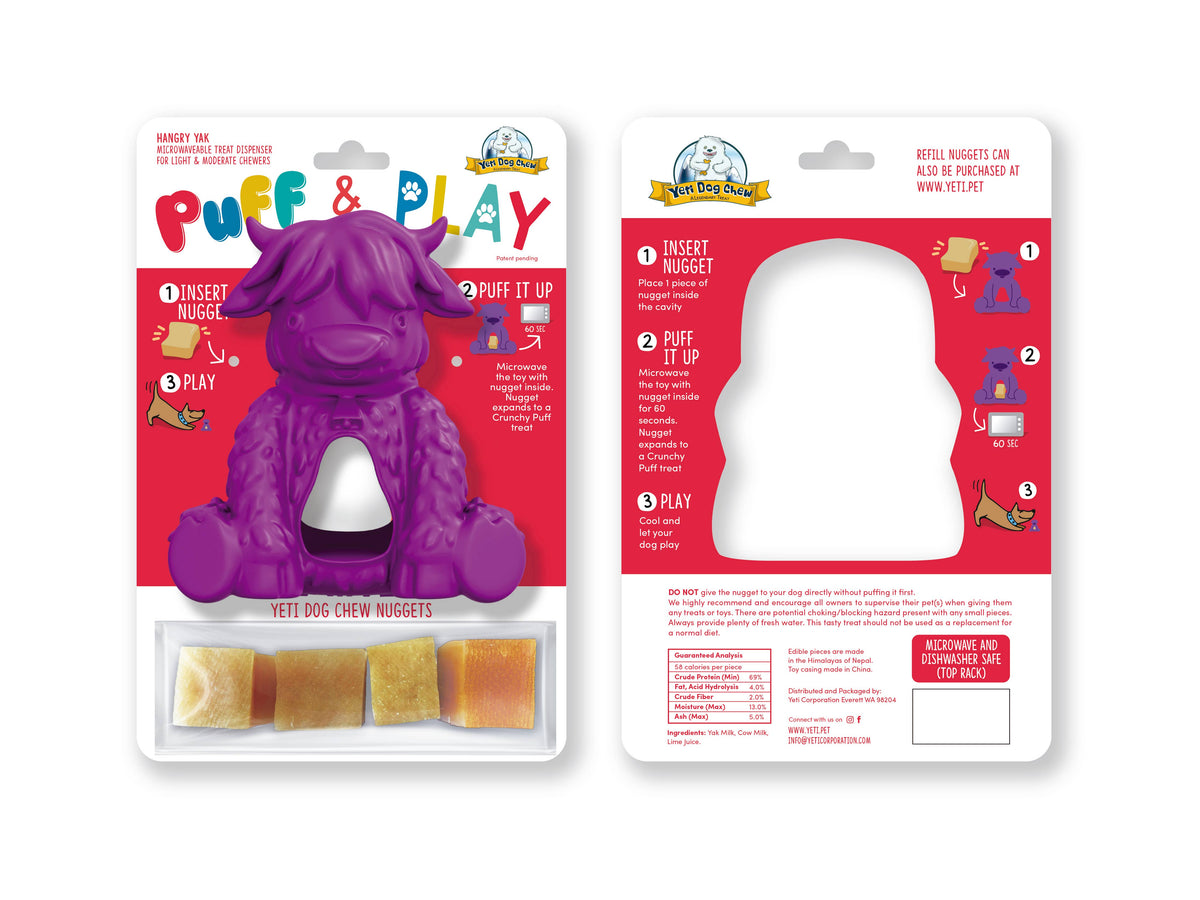 Yeti Dog Chew Puff & Play Treat Dispenser Purple