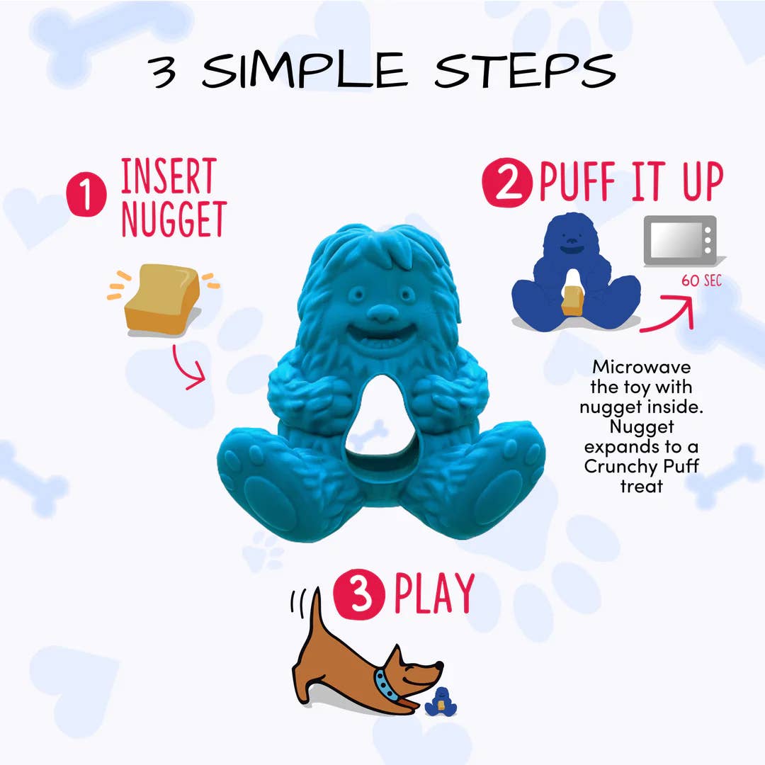 Yeti Dog Chew Puff & Play Treat Dispenser Blue