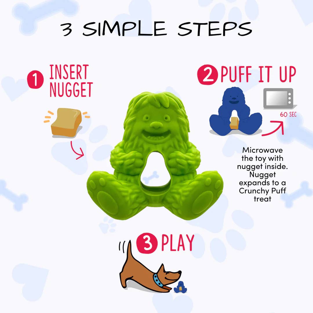 Yeti Dog Chew Puff & Play Treat Dispenser Green
