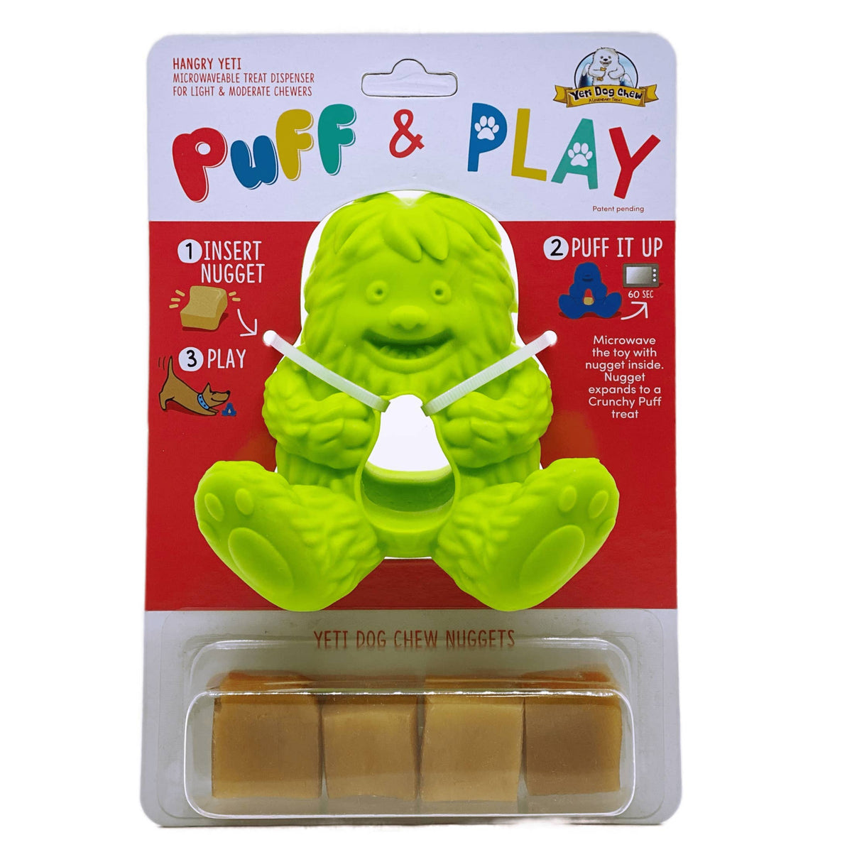 Yeti Dog Chew Puff & Play Treat Dispenser Green
