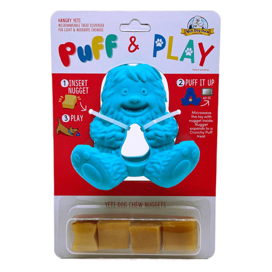Yeti Dog Chew Puff & Play Treat Dispenser Blue